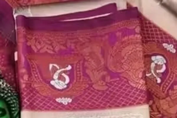 Beautiful_Art_Silk_Jacquard_Border_Palakhi_design_Saree_With_Unstitched_Running_Blouse_For_Women_Wedding_Wear_Party