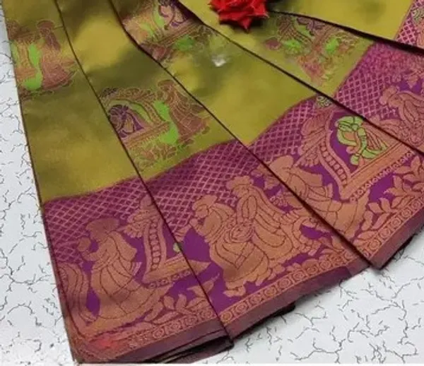 Beautiful_Art_Silk_Jacquard_Border_Palakhi_design_Saree_With_Unstitched_Running_Blouse_For_Women_Wedding_Wear_Party