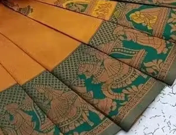 Beautiful_Art_Silk_Jacquard_Border_Palakhi_design_Saree_With_Unstitched_Running_Blouse_For_Women_Wedding_Wear_Party