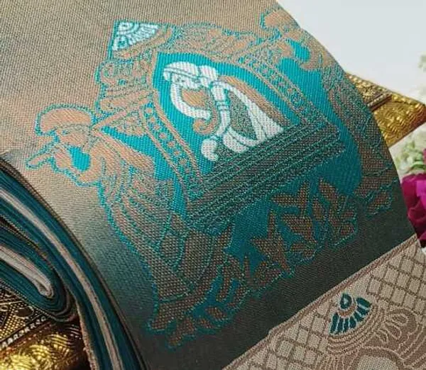 Beautiful_Art_Silk_Jacquard_Border_Palakhi_design_Saree_With_Unstitched_Running_Blouse_For_Women_Wedding_Wear_Party