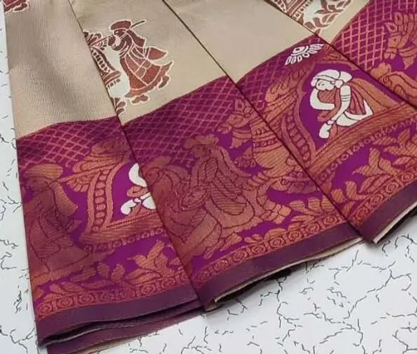 Beautiful_Art_Silk_Jacquard_Border_Palakhi_design_Saree_With_Unstitched_Running_Blouse_For_Women_Wedding_Wear_Party