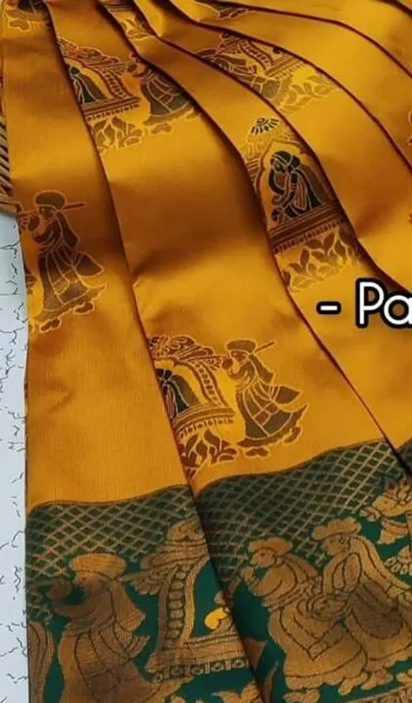 Beautiful_Art_Silk_Jacquard_Border_Palakhi_design_Saree_With_Unstitched_Running_Blouse_For_Women_Wedding_Wear_Party