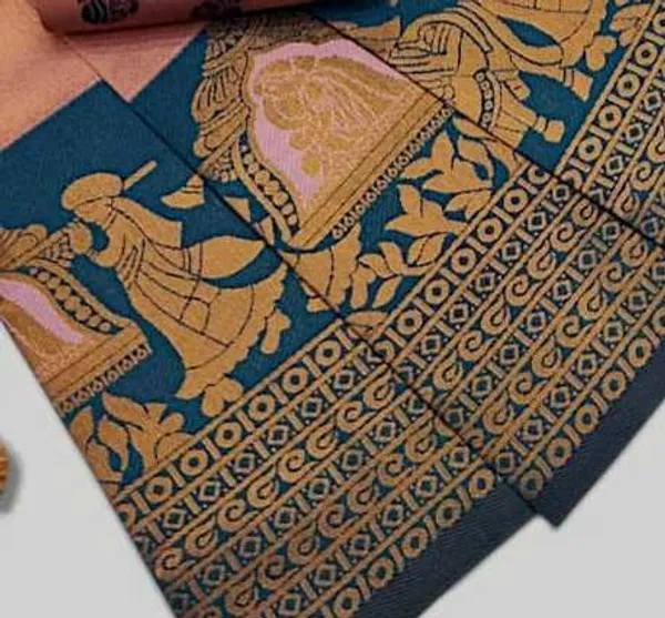 Beautiful_Art_Silk_Jacquard_Border_varmala_design_Saree_With_Unstitched_Running_Blouse_For_Women_Wedding_Wear_Party