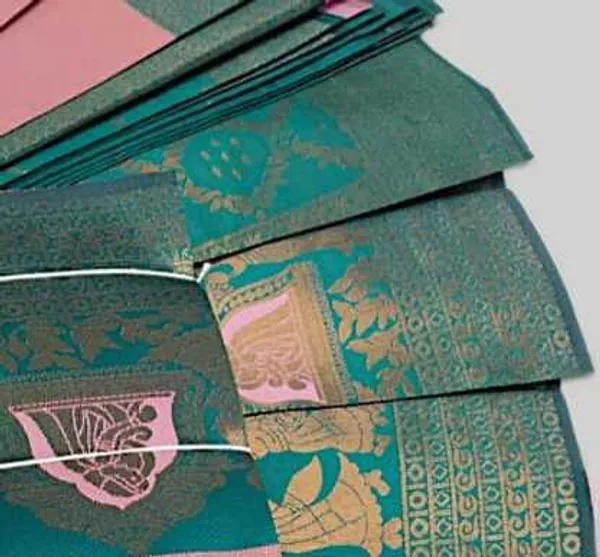 Beautiful_Art_Silk_Jacquard_Border_varmala_design_Saree_With_Unstitched_Running_Blouse_For_Women_Wedding_Wear_Party
