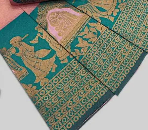 Beautiful_Art_Silk_Jacquard_Border_varmala_design_Saree_With_Unstitched_Running_Blouse_For_Women_Wedding_Wear_Party