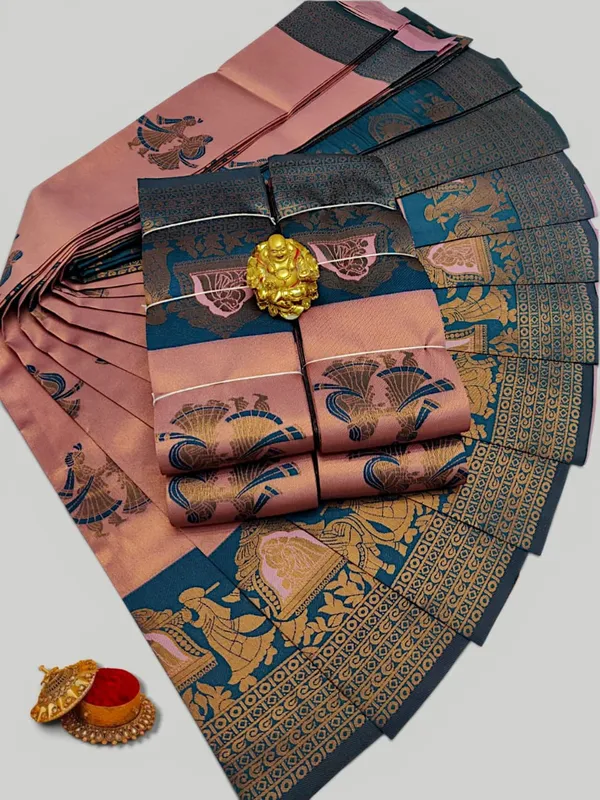 Beautiful_Art_Silk_Jacquard_Border_varmala_design_Saree_With_Unstitched_Running_Blouse_For_Women_Wedding_Wear_Party