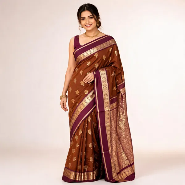 Brown_Lightweight_Soft_Kanjeevaram_Silk_Saree_For_Women