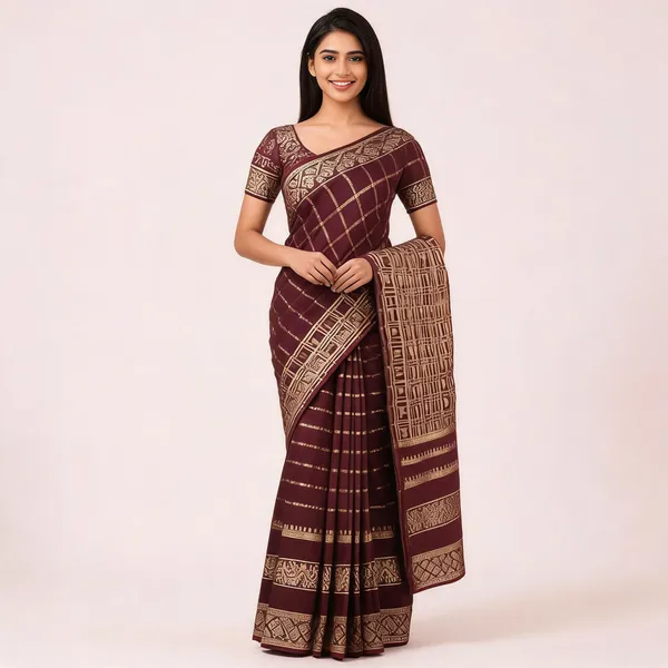 Maroon_Crepe_Silk_Saree_For_Women