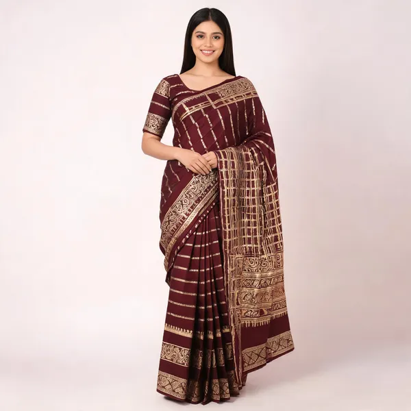 Maroon_Crepe_Silk_Saree_For_Women