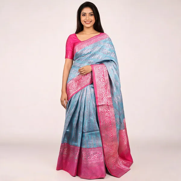 Multicolor_Kanjeevaram_Banarasi_Silk_Saree_For_Women