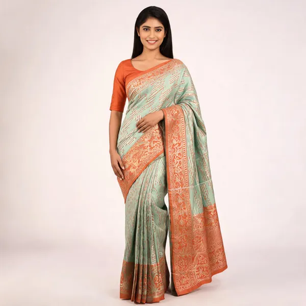 Mint_Green_Kanjeevaram_Banarasi_Silk_Saree_For_Women