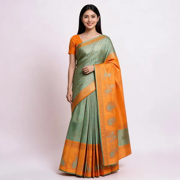 Multicolor_Kanjeevaram_Banarasi_Silk_Saree_For_Women