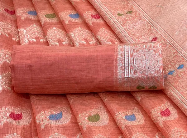 Cotton_Silk_Linen_Saree_beautifully_cotton_saree_featuring_delicate_floral_prints_and_designed_border_daily_wear,_office_Party_Wear_With_tassels_latkan_And_blouse_piece