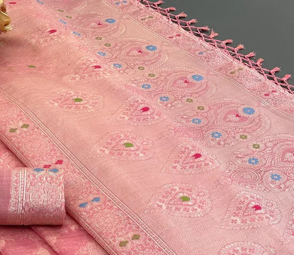 Cotton_Silk_Linen_Saree_beautifully_cotton_saree_featuring_delicate_floral_prints_and_designed_border_daily_wear,_office_Party_Wear_With_tassels_latkan_And_blouse_piece