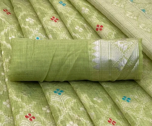 Cotton_Silk_Linen_Saree_beautifully_cotton_saree_featuring_delicate_floral_prints_and_designed_border_daily_wear,_office_Party_Wear_With_tassels_latkan_And_blouse_piece