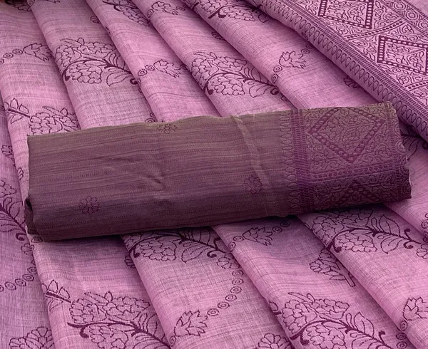 Cotton_Silk_Linen_Saree_beautifully_cotton_saree_featuring_delicate_floral_prints_and_designed_border_daily_wear,_office_Party_Wear_With_tassels_latkan_And_blouse_piece