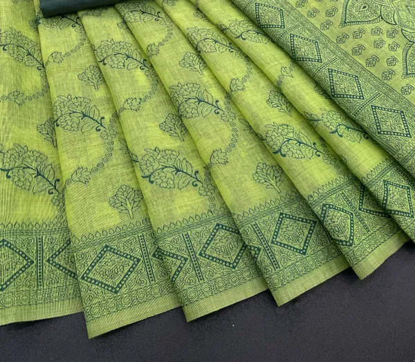 Cotton_Silk_Linen_Saree_beautifully_cotton_saree_featuring_delicate_floral_prints_and_designed_border_daily_wear,_office_Party_Wear_With_tassels_latkan_And_blouse_piece