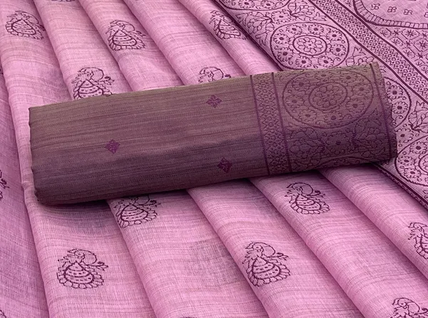 Cotton_Silk_Linen_Saree_beautifully_cotton_saree_featuring_delicate_floral_prints_and_designed_border_daily_wear,_office_Party_Wear_With_tassels_latkan_And_blouse_piece