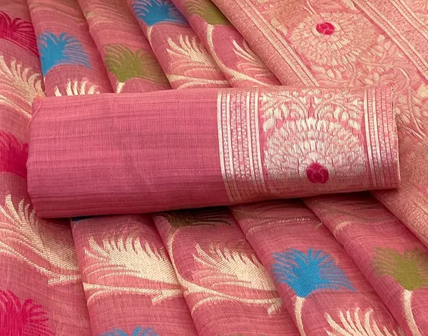 Cotton_Silk_Linen_Saree_beautifully_cotton_saree_featuring_delicate_floral_prints_and_designed_border_daily_wear,_office_Party_Wear_With_tassels_latkan_And_blouse_piece