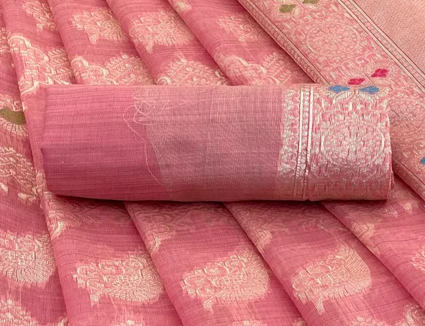 Cotton_Silk_Linen_Saree_beautifully_cotton_saree_featuring_delicate_floral_prints_and_designed_border_daily_wear,_office_Party_Wear_With_tassels_latkan_And_blouse_piece