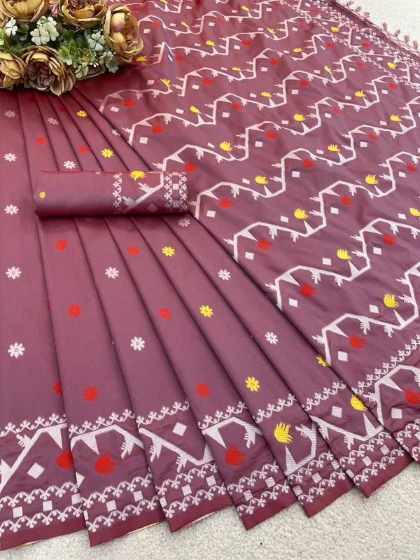Mauve_Soft_Kanchipuram_Litchi_Korvai_Silk_Saree_For_Women