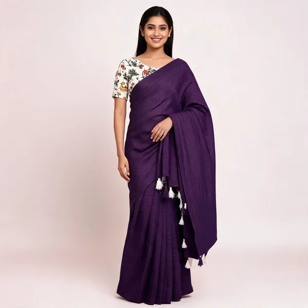 Purple_Khadi_Cotton_Saree_For_Women