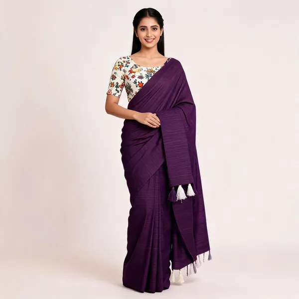 Purple_Khadi_Cotton_Saree_For_Women