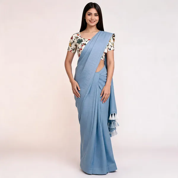 Sky_Blue_Khadi_Cotton_Saree_For_Women