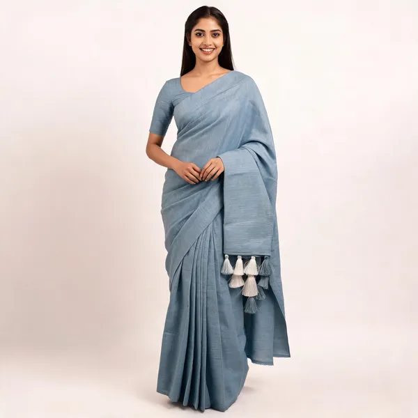 Light_Blue_Khadi_Cotton_Saree_For_Women
