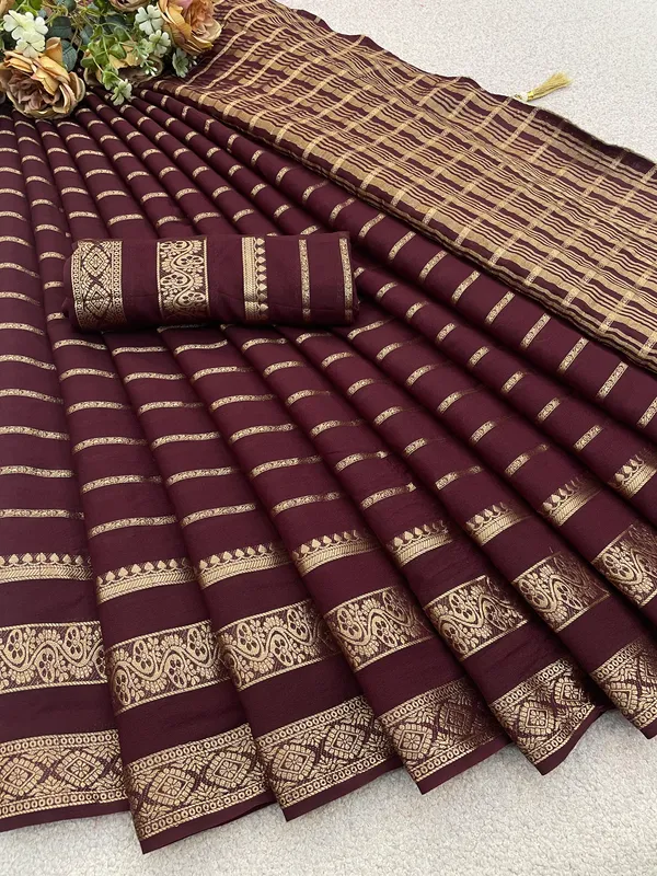 Maroon_Crepe_Silk_Saree_For_Women