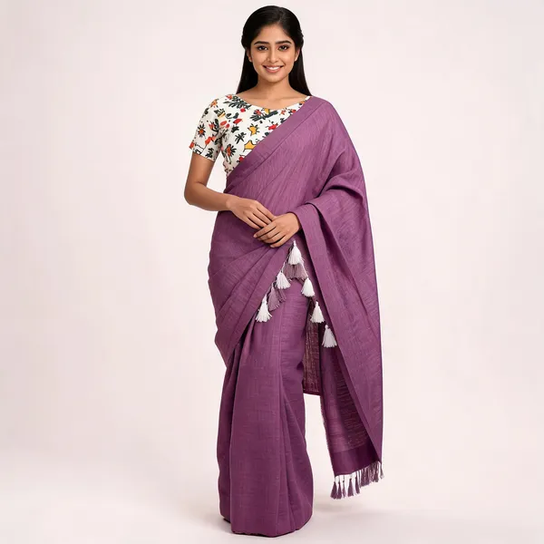 Purple_Khadi_Cotton_Saree_For_Women