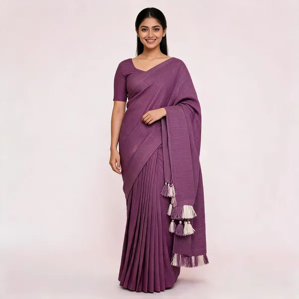Mauve_Khadi_Cotton_Saree_For_Women