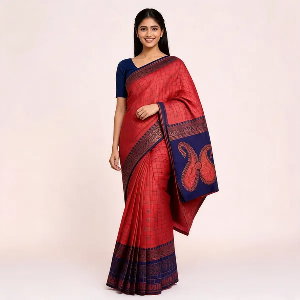 Red_Kanjeevaram_Banarasi_Silk_Saree_For_Women