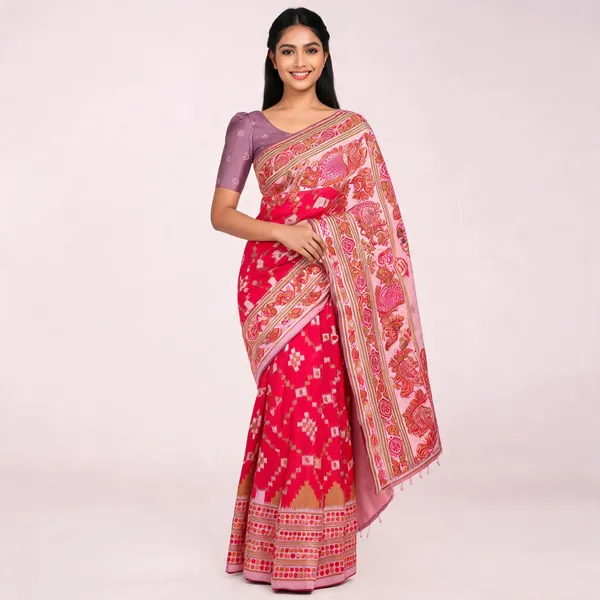 Pink_Banarasi_Art_Silk_Saree_For_Women