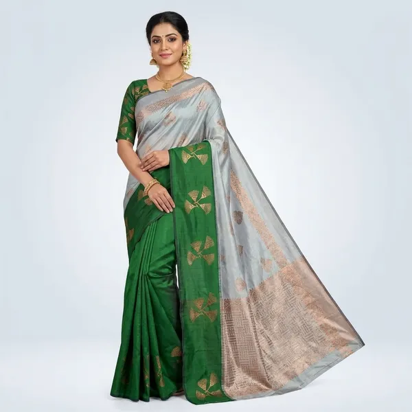 Green_Lightweight_Soft_Kanjeevaram_Silk_Saree_For_Women