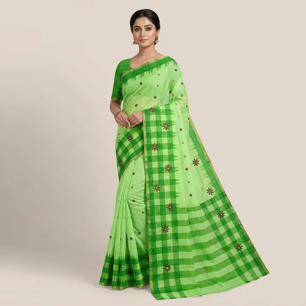 Green__Cotton_Linen_Saree_For_Women