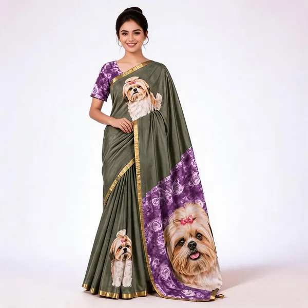Olive_Green_Cotton_Linen_Saree_For_Women