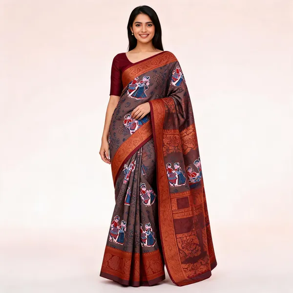 Brown_Banarasi_Art_Silk_Saree_For_Women