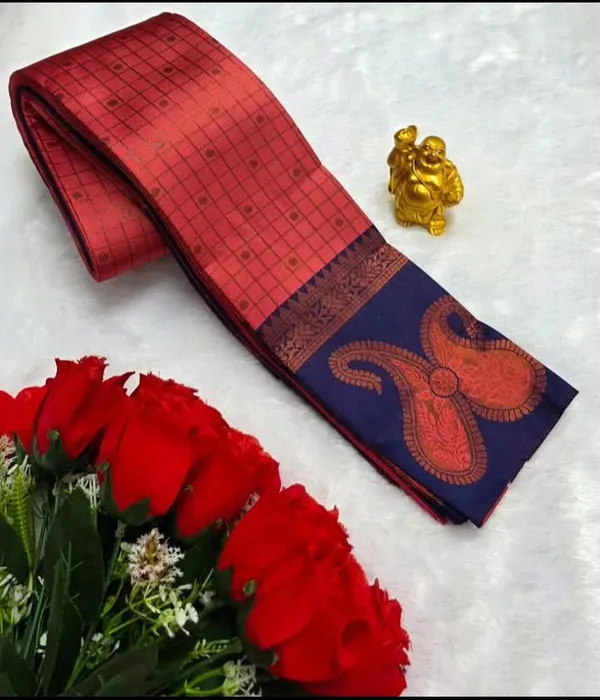 Red_Kanjeevaram_Banarasi_Silk_Saree_For_Women