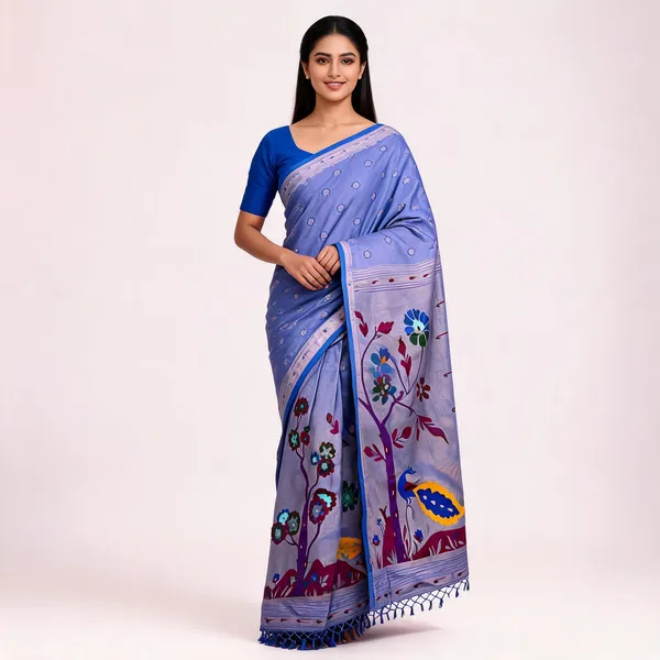 Blue_Paithani_Banarasi_Silk_Saree_For_Women