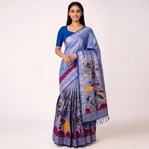 Blue_Paithani_Banarasi_Silk_Saree_For_Women