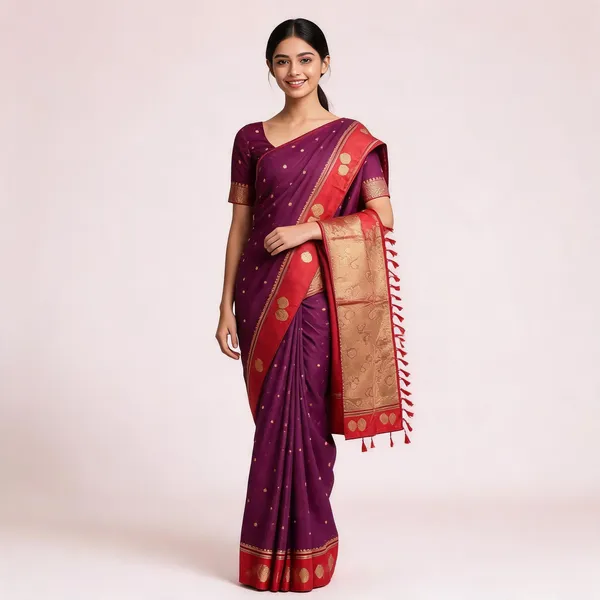 Purple_And_Red_Lightweight_Soft_Kanjeevaram_Silk_Saree_For_Women