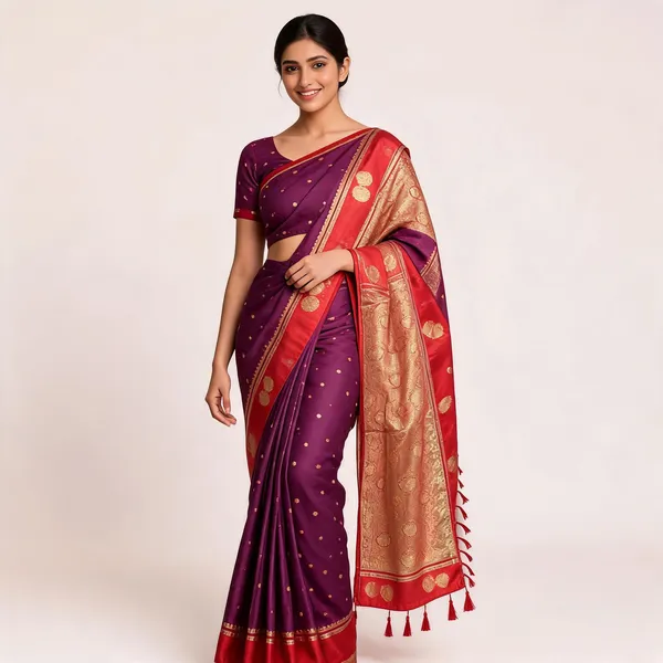 Purple_And_Red_Lightweight_Soft_Kanjeevaram_Silk_Saree_For_Women