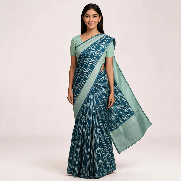 Navy_Blue_Kanjeevaram_Banarasi_Silk_Saree_For_Women