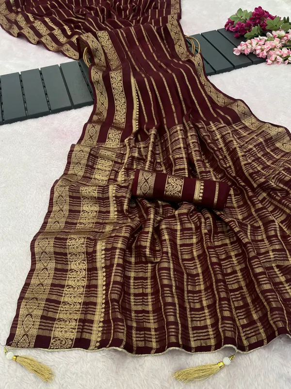 Maroon_Crepe_Silk_Saree_For_Women
