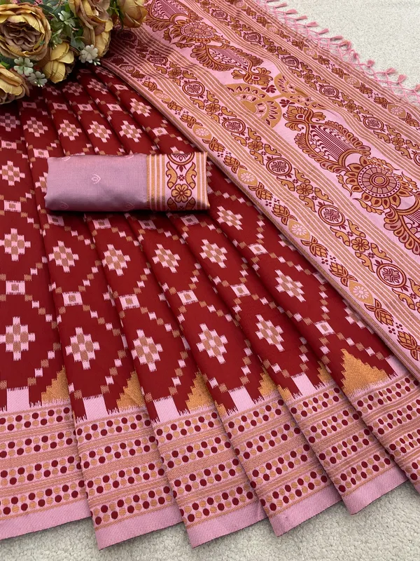Maroon_And_Pink_Banarasi_Art_Silk_Saree_For_Women