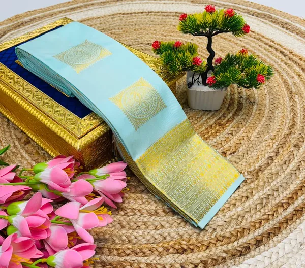 Sky_Blue_And_Gold_Lightweight_Soft_Kanjeevaram_Silk_Saree_For_Women