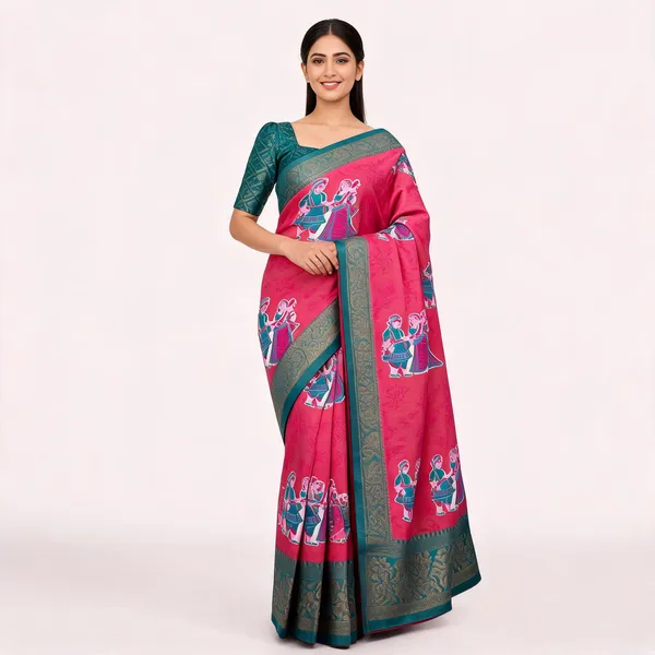 Pink_Banarasi_Art_Silk_Saree_For_Women