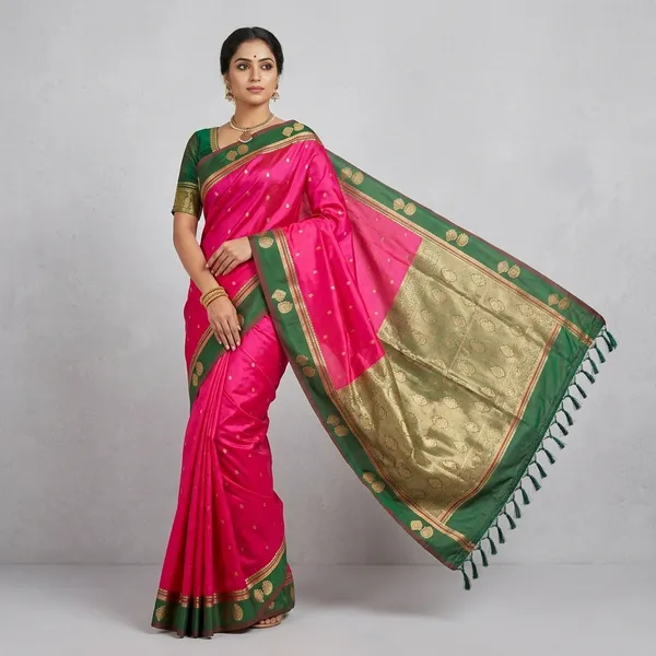 Pink_Lightweight_Soft_Kanjeevaram_Silk_Saree_For_Women