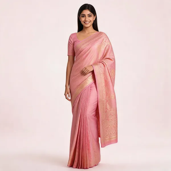 Pink_Softy_Banarasi_Saree_For_Women